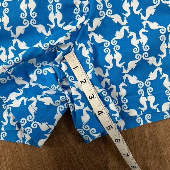 Crown & Ivy Caroline Blue Seahorse Shorts Sz 8 - Picture 8 of 11